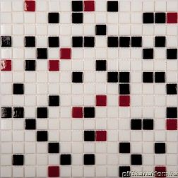 NS-mosaic Econom series MIX9 Мозаика стеклянная красно-черная  32,7х32,7 см