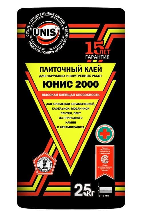 Клей плиточный Юнис 2000 