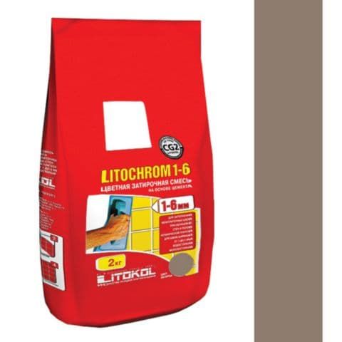 Litokol Затирочная смесь Litochrom 1-6 С.80 коричневый-карамель алюм.мешок 2 кг