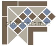 Top Cer Octagon New Corner Lisbon With 1 strip (Tr.01, Dots 29+11, Strips 29) Микс Матовый Угол керамический 21,5х21,5 см