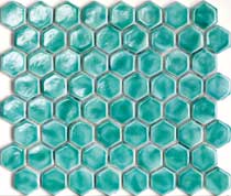 ПентаКерамика Шестиугольник Зеленый Настенная плитка ручной работы 12,5х11,1 см