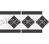 Top Cer Octagon Border Lisbon-1 With 1 Strip Stand. (Tr.16, Dots 11, Strips 11) Черно-белый Матовый Бордюр 28х15 см