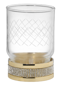 Boheme Royal Crystal 10931-G-B Настольный стакан, золото с черными кристаллами