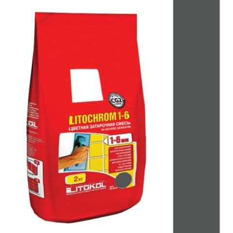 Litokol Затирочная смесь Litochrom 1-6 С.40 антрацит алюм.мешок 2 кг
