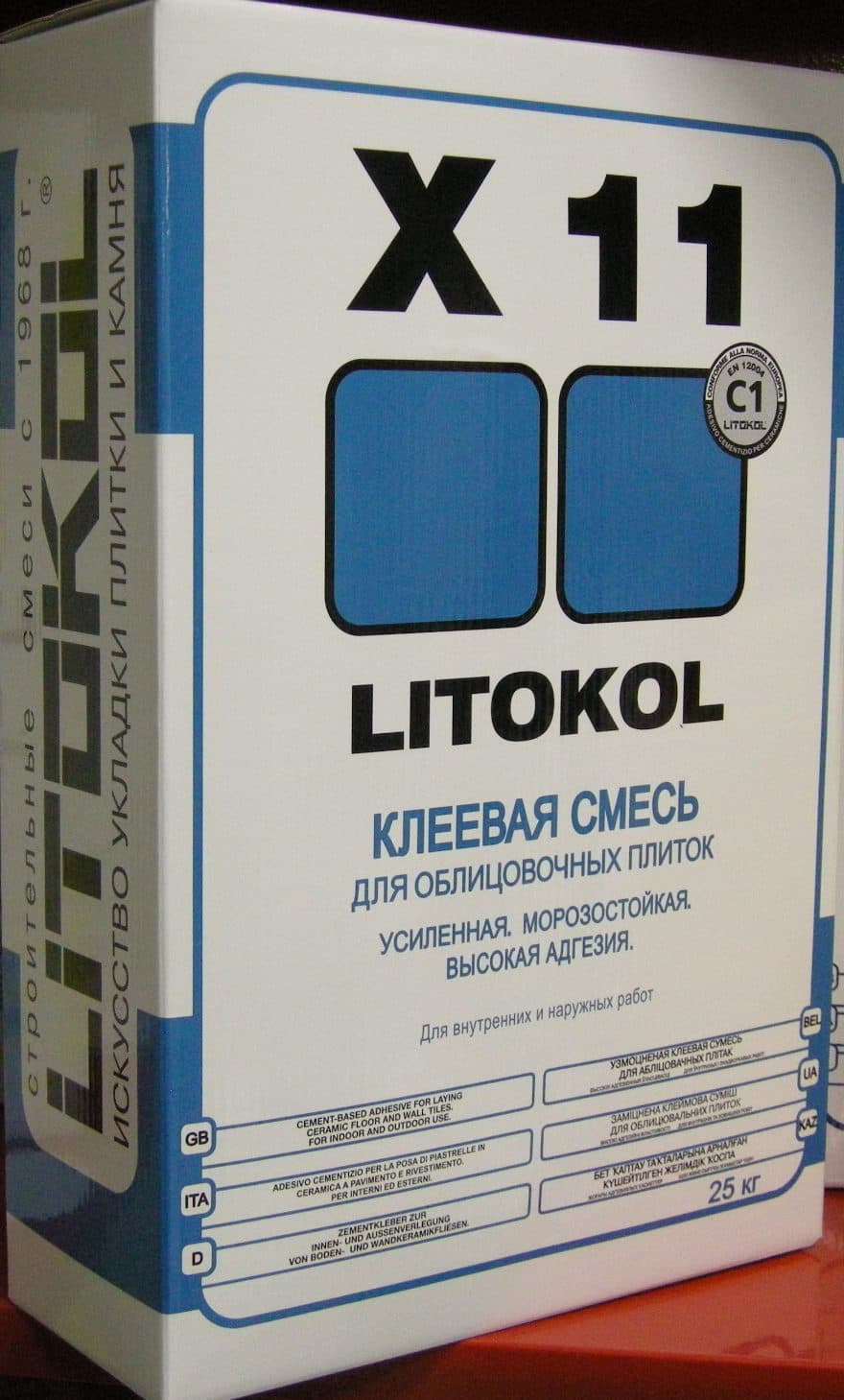 Litokol Клей Х11 для керамогранита, мрамора, плитки в бассейн 25 кг