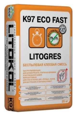 Litokol Litogres К97 ECO Fast Быстротвердеющая клеевая смесь 25 кг