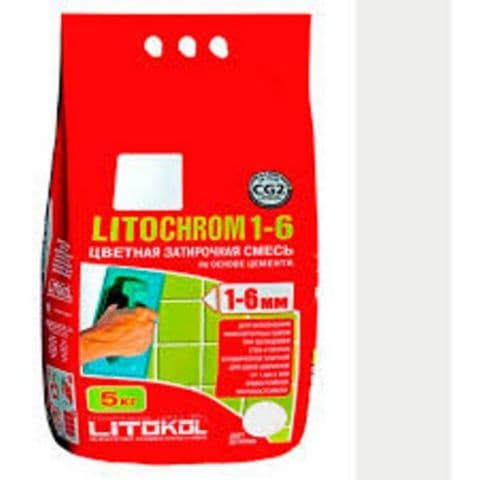 Litokol Затирочная смесь Litochrom 1-6 С.00 белый алюм.мешок 5 кг
