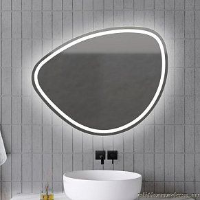 Xpertials Stone, овальное зеркало 80х70 см, LED свет, вкл/выкл с диммером, антизапотевание