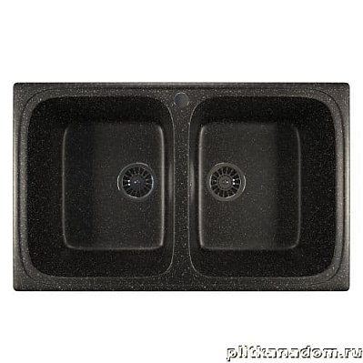 Mixline ML-GM23 (308) Кухонная мойка двухчашевая 50,5х77,5, черная