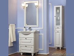 ЭкоМебель Royal Комплект мебели для ванных комнат Royal-4 Light2 (тумба с умывальником 55, зеркало в раме)