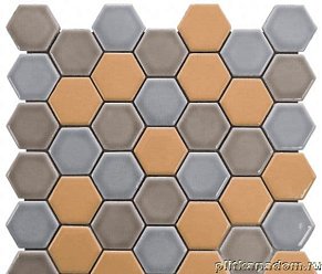 Bars Crystal Керамическая мозаика Orange Hexagon Mix Мозаика 4,7х5,4 30,15х30,15 см