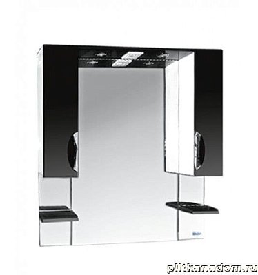 Lindis Олимп-люкс 13604 Шкаф-зеркало 105, с подсветкой, чёрный глянец