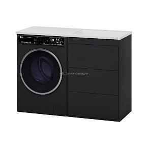 Brevita Grafit-60 R Тумба напольная 3 ящ. под стир. машину графит+раковина Гавана