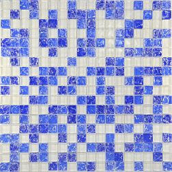 Росмозаика Мозаика стеклянная № 450 микс синий-голубой-белый 30х30 (1,5х1,5) см