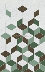 Unitile (Шахтинская плитка) Веста 01 Декор Зеленый 25х40 см