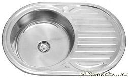 Sinklight Кухонная мойка врезная 7750 L-R-U толщина 0,8 мм, глубина чаши 180 мм, глянцевая 77х50