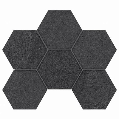 Estima Luna LN04-TE04 Hexagon Black Черная Неполированная Мозаика 25х28,5 см