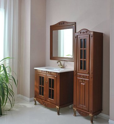 Мебель для ванны Атолл Верона 85К витрина скуро патина Луизиана.