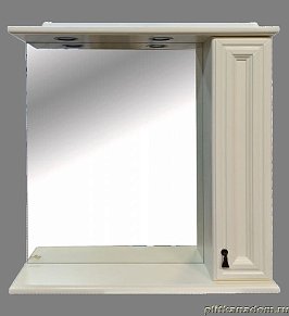 Misty Лувр Зеркало с 1-м шкафчиком, правый, слоновая кость (85)