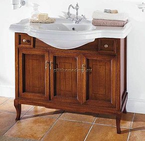Тумба напольная Labor Legno VICTORIA HPL 33/105, под раковину, орех/бронза 96,5*33*82 см