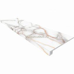 Ametis Supreme SM03 Ferrum Белая Неполированная + Подступенок (14,5x120) Ступень 33х120 см