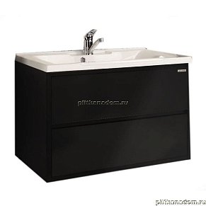 Акватон Римини 80 1A138301RN950 Тумба-умывальник, чёрный глянец