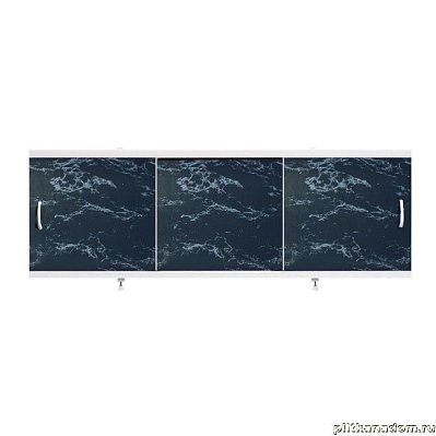 Alavann Оптима Экран для ванн 1,5 м пластик черный мрамор (25)