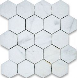 Bode Marble Porcelain BMB8561М1 Calacatta Гексагон Мозаика полированная 26,7х30,8 (6,3х7,3) см