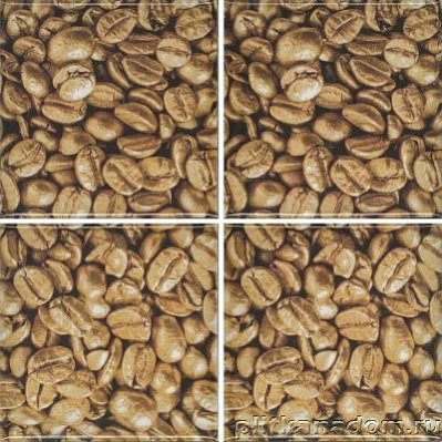 Absolut Keramica Coffee Beans Set 02 (4pzs) Бежевый Глянцевый Декор 10х10 см