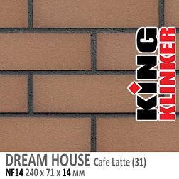 King Klinker Dream House Cafe Latte (31) NF14 Фасадная клинкерная плитка 7,1х24 см