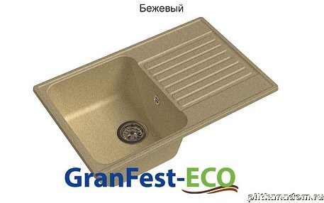 GranFest Eco-78 Композитная кухонная мойка 74х48, бежевый