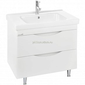 Тумба с раковиной Bellezza Санриса 65 2 ящ. напольная белая