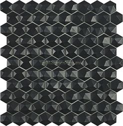 Vidrepur Nordic Hex № 903 D Черная (на сетке) Мозаика 30,7х31,7 см