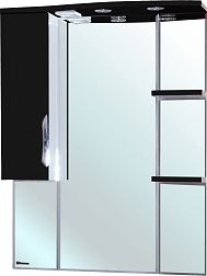 Bellezza Лагуна-85 Зеркало-шкаф Черный, встроенный светильник, левый