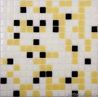 NS-mosaic Econom series MIX17 Мозаика стеклянная черно-бело-коричневая 32,7х32,7 см