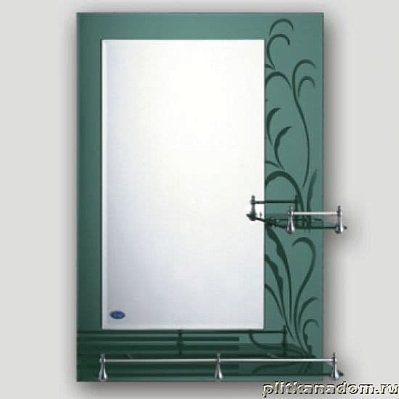 Frap F686 Зеркало с полкой, зеленый рисунок 70х50