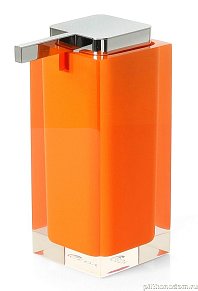 Gedy Rainbow, настольный дозатор с плоской пластиковой помпой, хром - оранжевый, RA80(67)