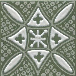 Kerama Marazzi Бахия Декор 2 зелёный глянцевый 9,8x9,8 см
