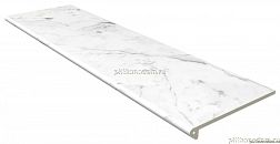 Gres de Aragon Marble Carrara Blanco Liso Peldano Redondo Белая Матовая Ступень 33x120 см