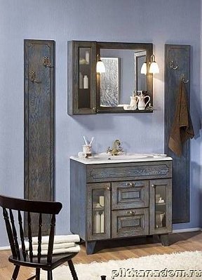 ЭкоМебель Марианна Комплект мебели для ванных комнат Light1 (тумба с умывальником 89,6, зеркало в раме,шкаф 1-дверный стекло)