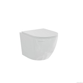 Унитаз подвесной безободковый Creto Cer C1 Plus 1001-002Cer-C1W/1 с крышкой-сиденьем микролифт