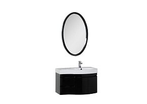 Комплект мебели для ванной Aquanet Сопрано 95 R черный (2 дверцы 2 ящика)