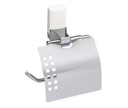 Держатель для туалетной бумаги WasserKRAFT Leine K-5025WHITE, с крышкой