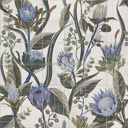 Mainzu Murales Mural Blue Leaves Микс Матовое Панно 120x120 (компл. 36шт. 20x20) см