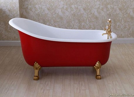 SSWW PM718A Акриловая ванна без гидромассажа, красная 170х80х87