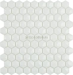 Vidrepur Nordic Hex № 910 D Белая (на сетке) Мозаика 30,7х31,7 см