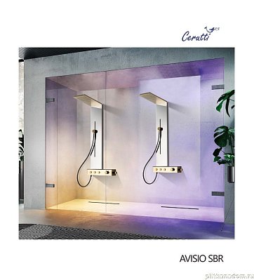 Cerutti SPA Avisio SBr  душевая панель из нержавеющей стали, цвет серебро+бронза, размер 1200х200