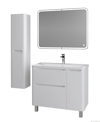 Grossman Адель 209004 Шкаф-зеркало с LED подсветкой 90, белое