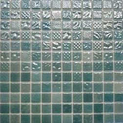 Gidrostroy Стеклянная мозаика L-026 Бирюзовая Глянцевая 2,5x2,5 31,7x31,7 см