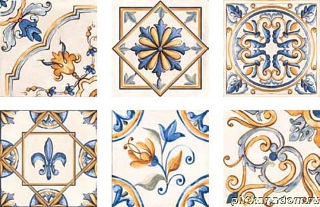 RHS Ceramiche (Rondine group) Tuscany Giotto Dec Mix Декор 20,3х20,3 см